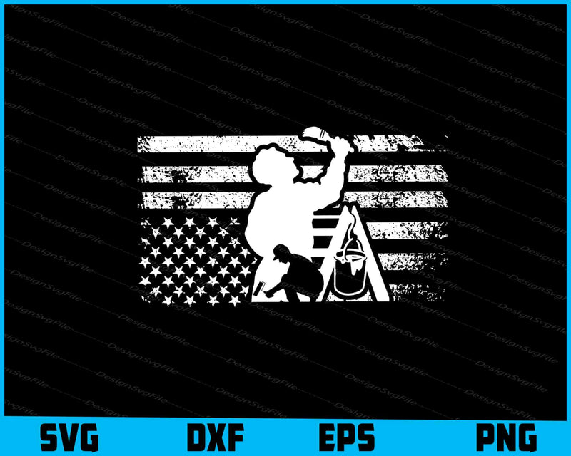 American Flag Painter SVG