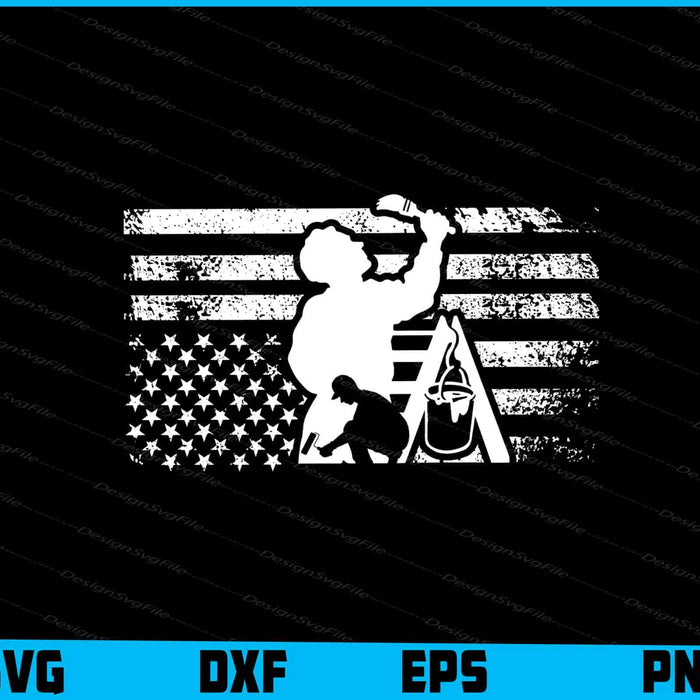 American Flag Painter SVG