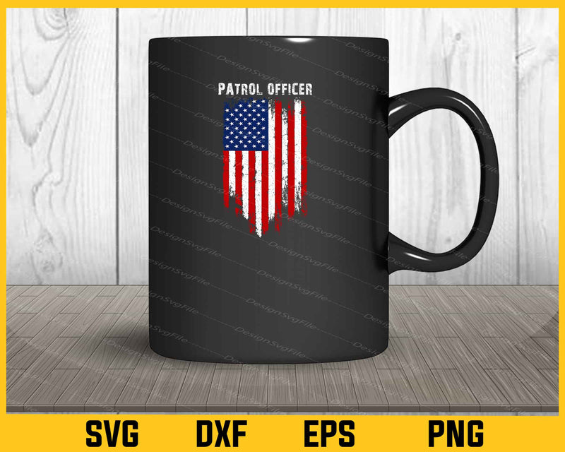 American Flag Patrol Officer Svg Cutting Printable File  - Premium Cutting Files in SVG, PNG & EPS Formats - Premium SVG Cutting Files for Crafts