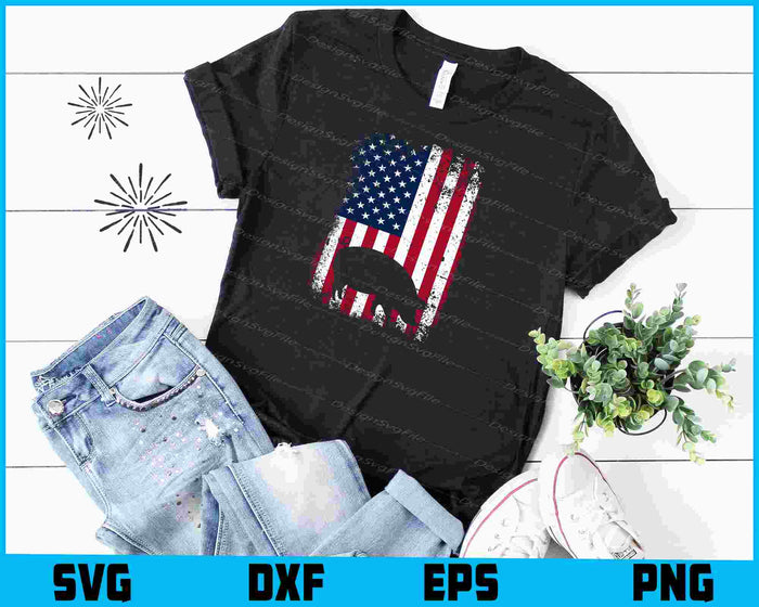 American Flag Pig SVG