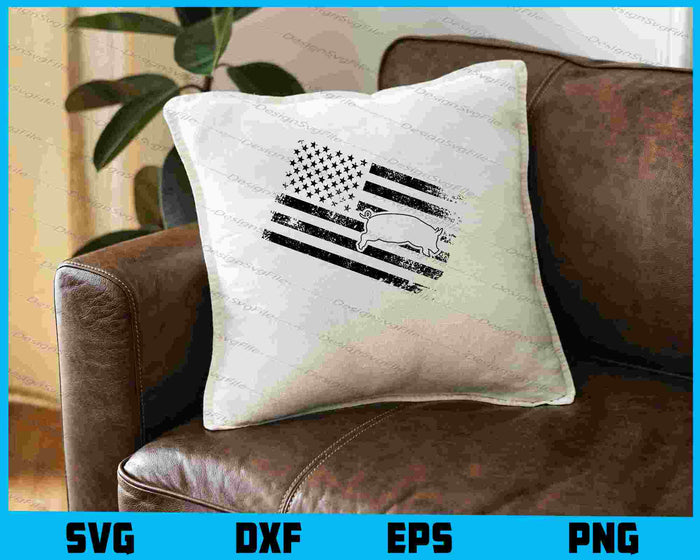 American Flag Pig SVG, Show Pig SVG, Pig PNG