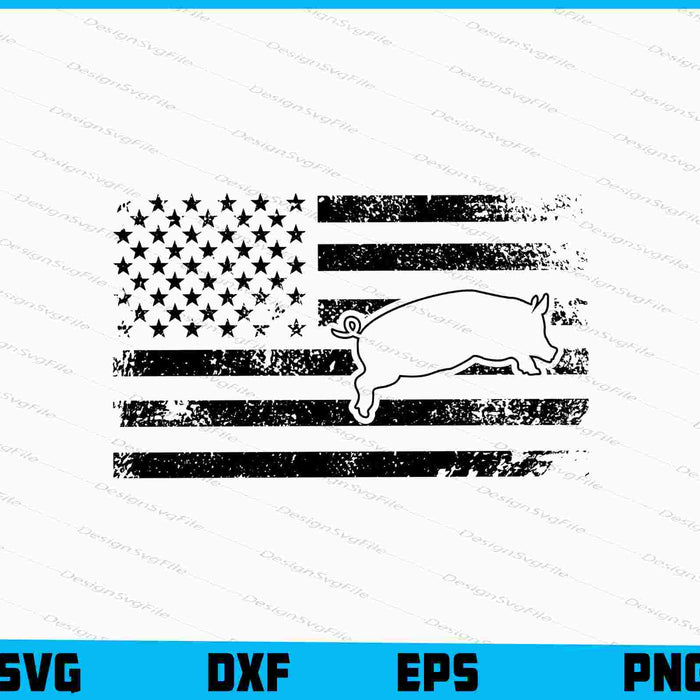 American Flag Pig SVG, Show Pig SVG, Pig PNG