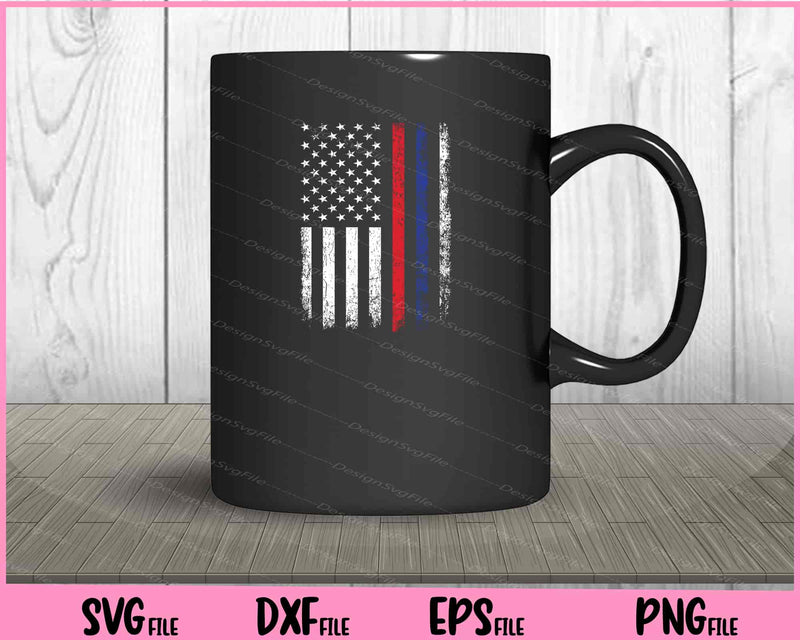 American Flag Red Blue Thin Line Apparel Firefighter Police Svg Cutting Printable File  - Premium Cutting Files in SVG, PNG & EPS Formats - Premium SVG Cutting Files for Crafts