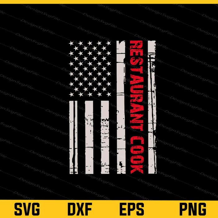 American Flag Restaurant Cook Svg Cutting Printable File  - Premium Cutting Files in SVG, PNG & EPS Formats - Premium SVG Cutting Files for Crafts