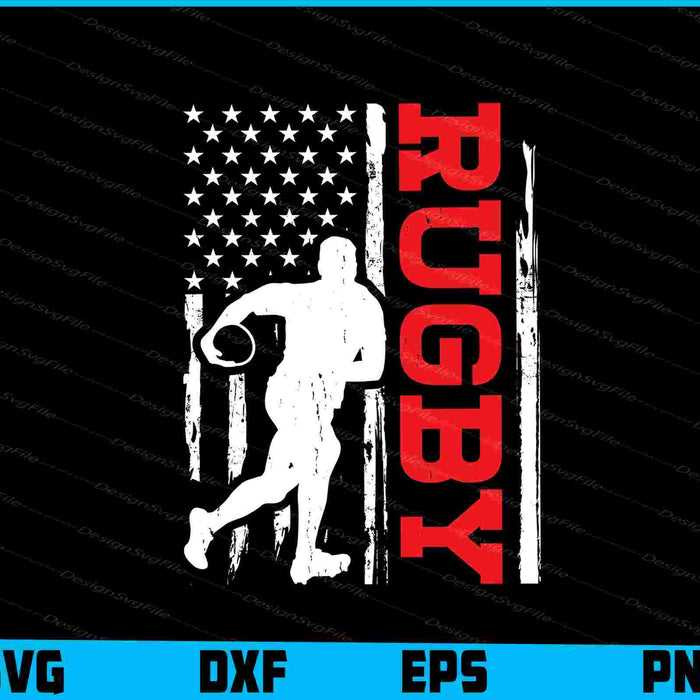 American Flag Rugby Player