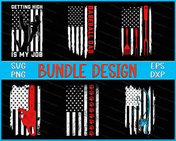 American Flag SVG, Baseball Dad SVG Dog-Paw PNG