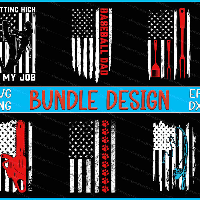 American Flag SVG, Baseball Dad SVG Dog-Paw PNG