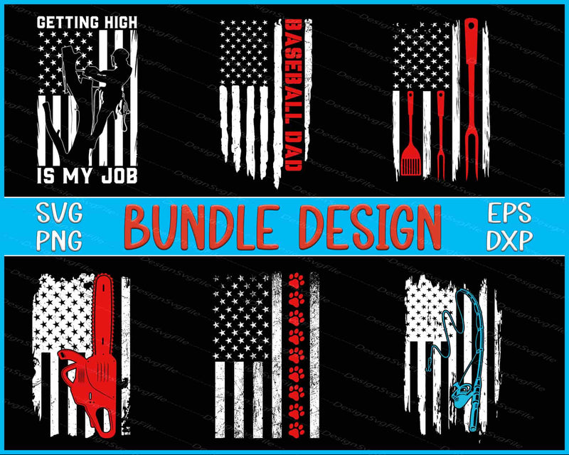 American Flag SVG, Baseball Dad SVG Dog-Paw PNG