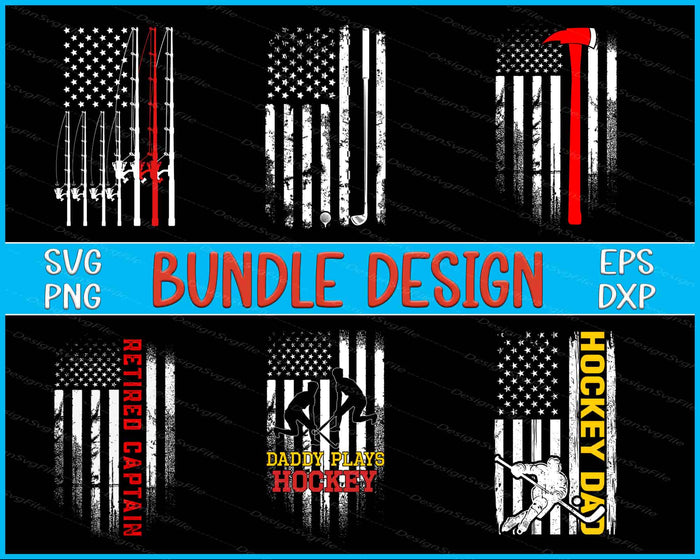 American Flag SVG, Fishing SVG Firefighter PNG