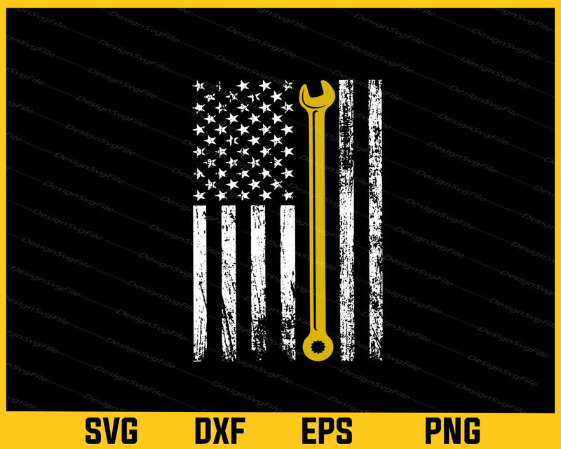 American Flag Spanner Svg Cutting Printable File  - Premium Cutting Files in SVG, PNG & EPS Formats - Premium SVG Cutting Files for Crafts