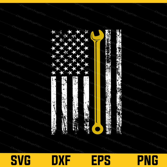 American Flag Spanner Svg Cutting Printable File  - Premium Cutting Files in SVG, PNG & EPS Formats - Premium SVG Cutting Files for Crafts