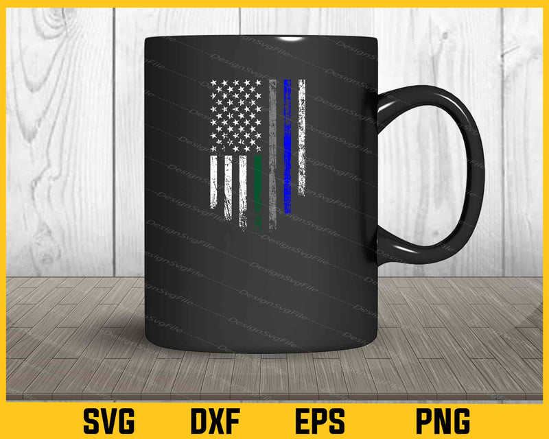 American Flag Thin Green, Gray, Blue Line Svg Cutting Printable File  - Premium Cutting Files in SVG, PNG & EPS Formats - Premium SVG Cutting Files for Crafts