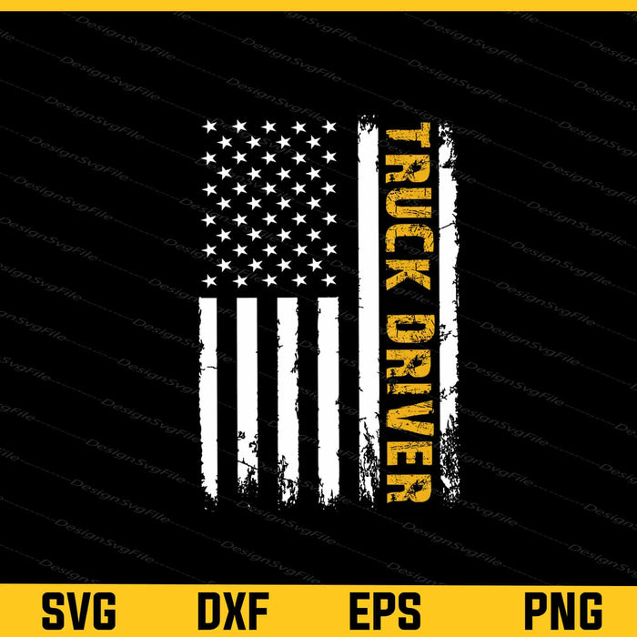 American Flag Truck Driver Svg Cutting Printable File  - Premium Cutting Files in SVG, PNG & EPS Formats - Premium SVG Cutting Files for Crafts
