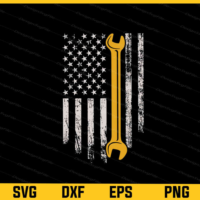 American Flag Wrench Spanner Svg Cutting Printable File  - Premium Cutting Files in SVG, PNG & EPS Formats - Premium SVG Cutting Files for Crafts