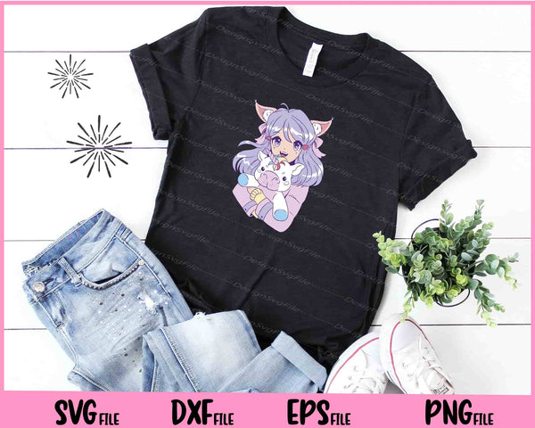 Anime Girl With Unicorn t shirt
