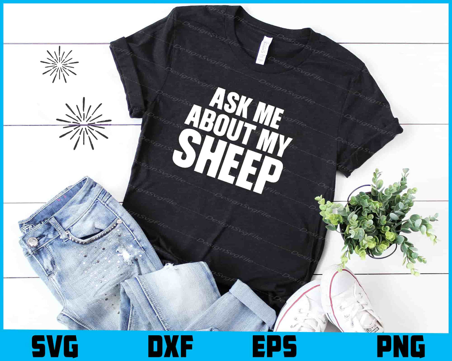 Ask Me About My Sheep SVG, Animals PNG