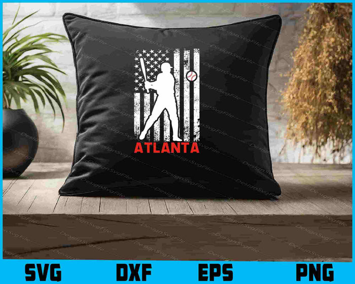 Atlanta American Flag Baseball SVG