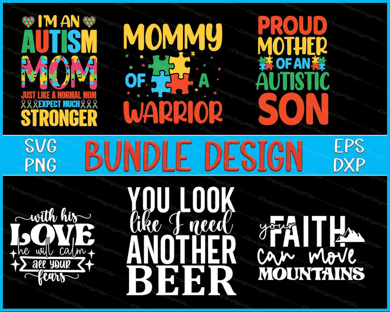 Autism Bundle SVG Mom PNG