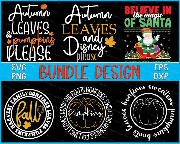 Autumn Bundle SVG Santa PNG