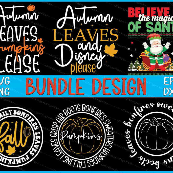 Autumn Bundle SVG Santa PNG