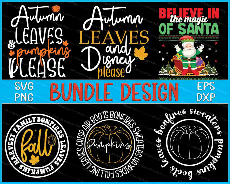Autumn Bundle SVG Santa PNG