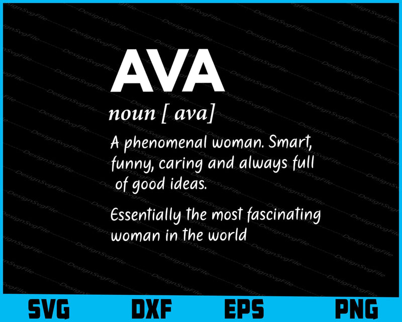 Ava Name Nutrition Facts SVG
