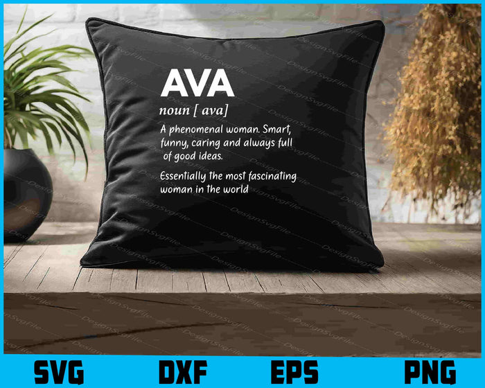Ava Name Nutrition Facts SVG