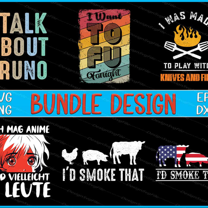 BBQ Bundle SVG, Anime PNG Chef