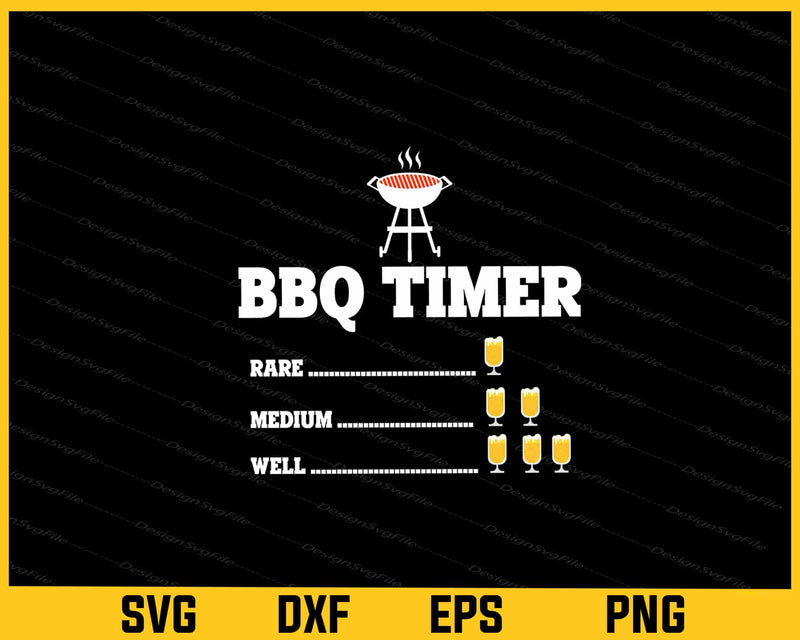 BBQ Timer Barbecue Svg Cutting Printable File  - Premium Cutting Files in SVG, PNG & EPS Formats - Premium SVG Cutting Files for Crafts