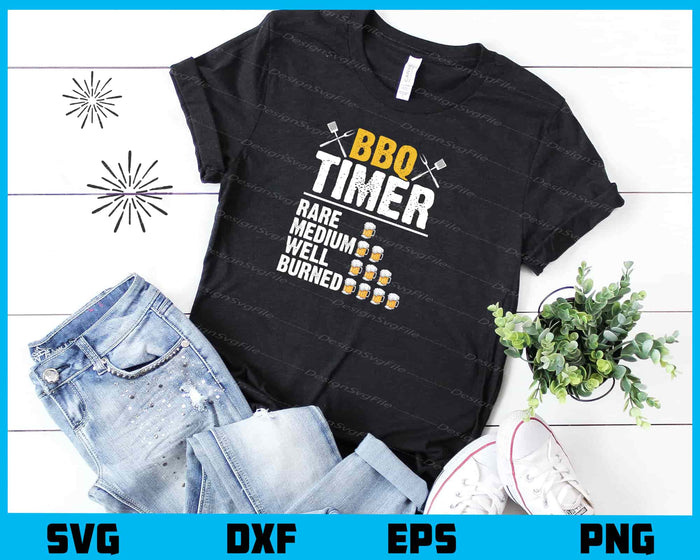 BBQ Timer Beer Vintage Retro Svg Cutting Printable File  - Premium Cutting Files in SVG, PNG & EPS Formats - Premium SVG Cutting Files for Crafts