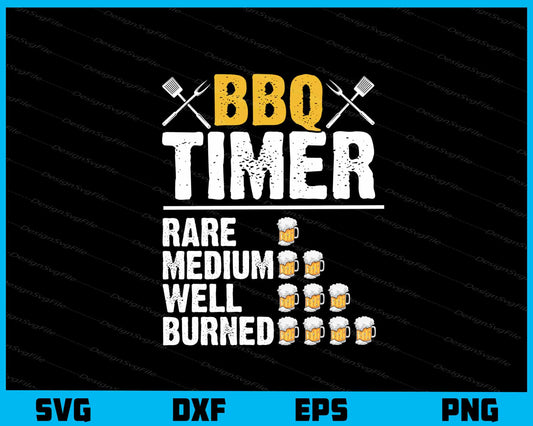 BBQ Timer Beer Vintage Retro Svg Cutting Printable File  - Premium Cutting Files in SVG, PNG & EPS Formats - Premium SVG Cutting Files for Crafts