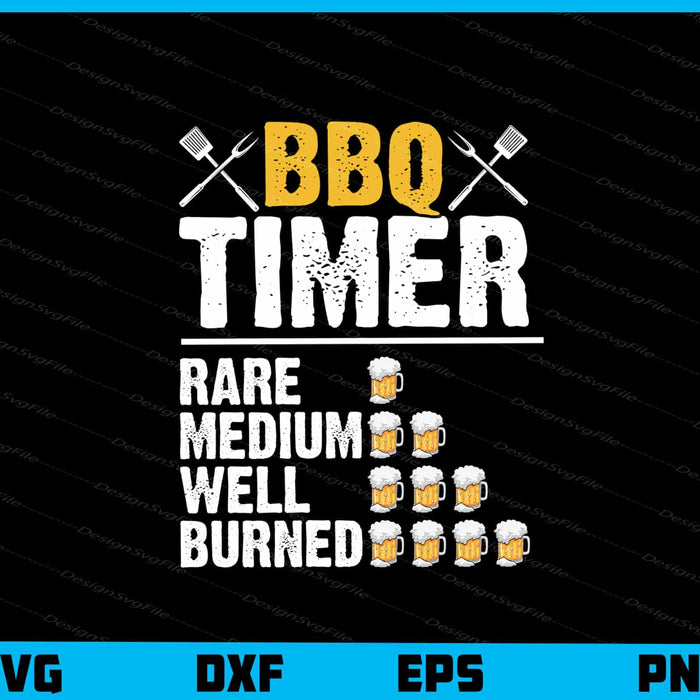 BBQ Timer Beer Vintage Retro Svg Cutting Printable File  - Premium Cutting Files in SVG, PNG & EPS Formats - Premium SVG Cutting Files for Crafts