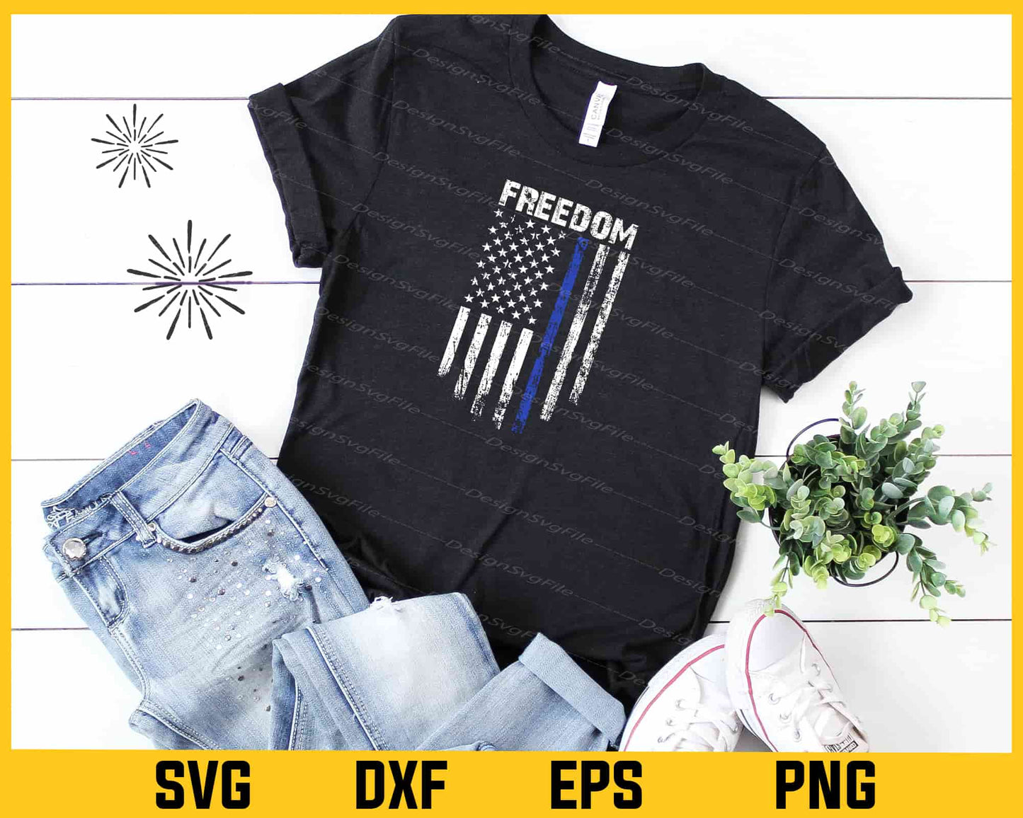 Back The Blue Freedom Police  American Flag Svg Cutting Printable File  - Premium Cutting Files in SVG, PNG & EPS Formats - Premium SVG Cutting Files for Crafts