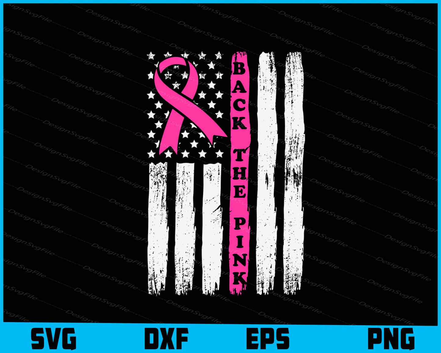 Back The Pink USA Flag Breast Cancer