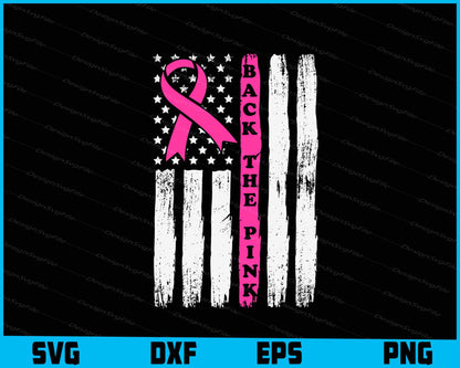 Back The Pink USA Flag Breast Cancer