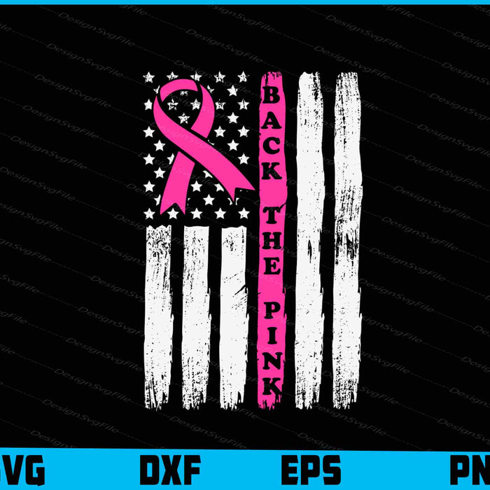 Back The Pink USA Flag Breast Cancer