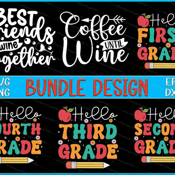Back To School Bundle SVG, Coffee PNG