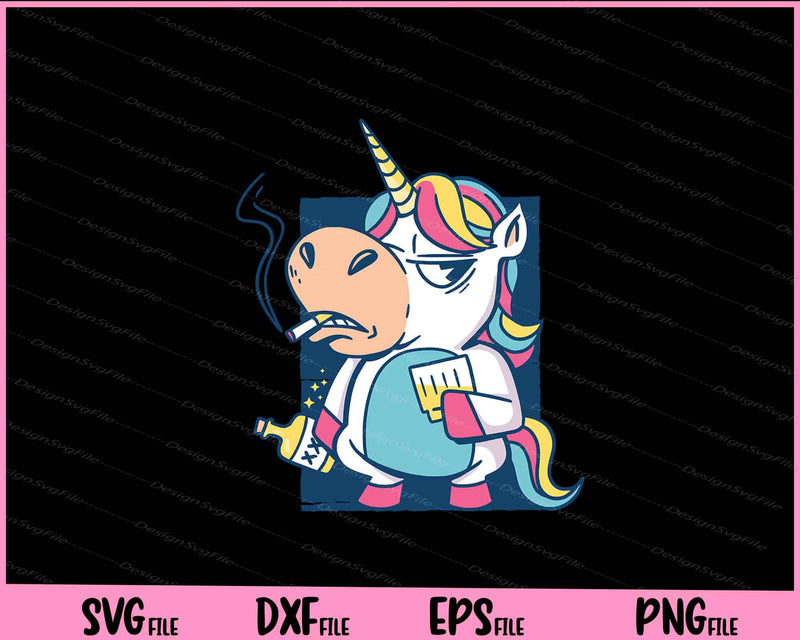 Bad Habits Unicorn Smoking Svg Cutting Printable Files  - Premium Cutting Files in SVG, PNG & EPS Formats - Premium SVG Cutting Files for Crafts