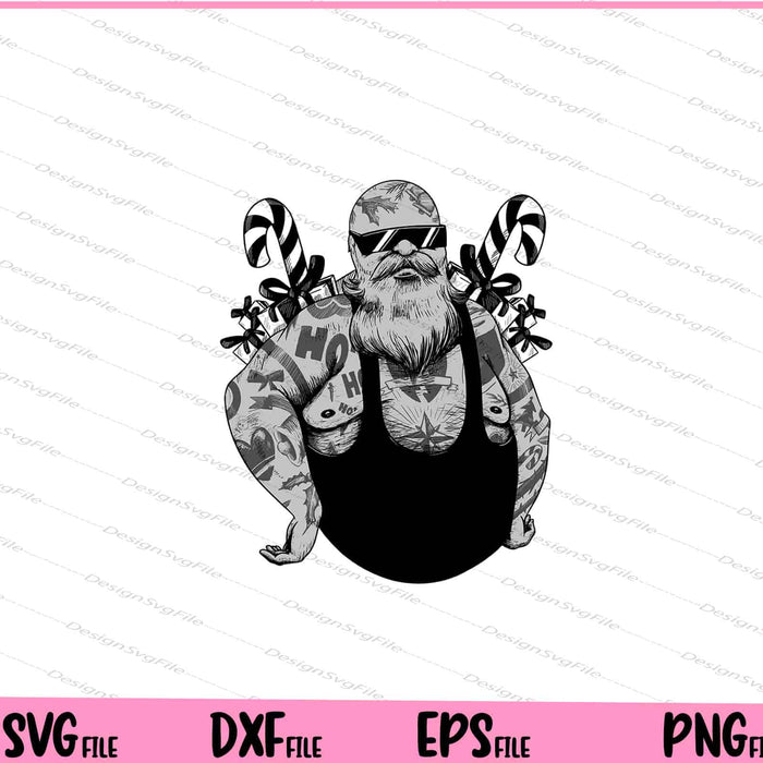 Badass Santa Christmas Svg Cutting Printable Files  - Premium Cutting Files in SVG, PNG & EPS Formats - Premium SVG Cutting Files for Crafts