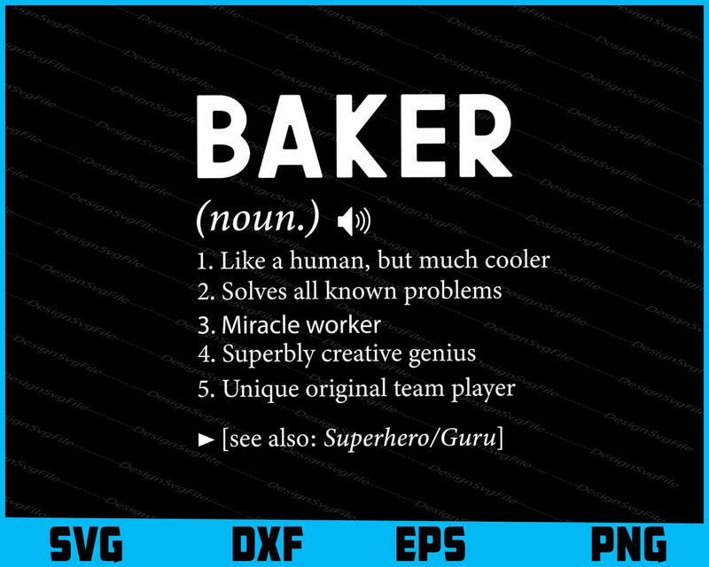 Baker Name Definition Meaning Family Funny SVG