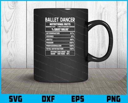 Ballet Dancer Nutrition Facts SVG PNG File