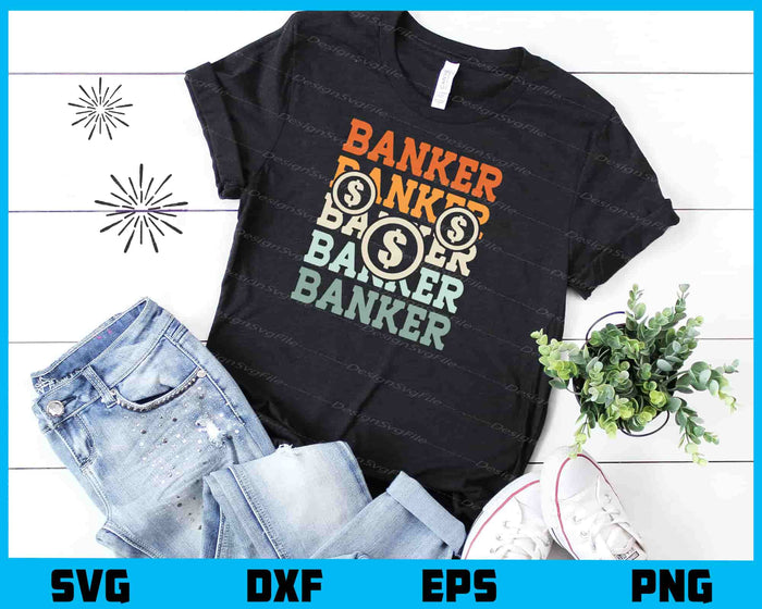Banker Banker Vintage Retro Svg Cutting Printable File  - Premium Cutting Files in SVG, PNG & EPS Formats - Premium SVG Cutting Files for Crafts