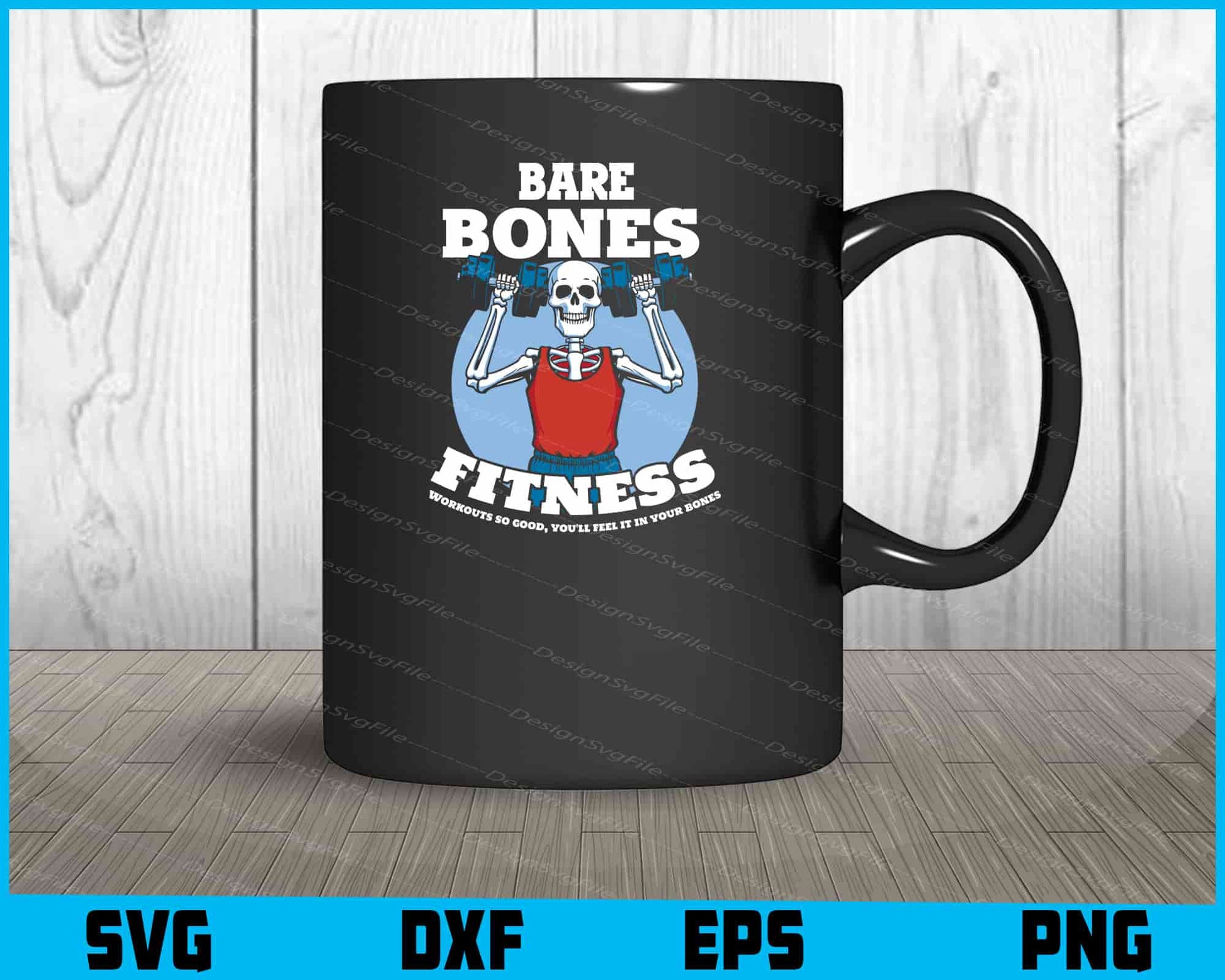 Bare Bones Fitness Funny Gym Workout SVG PNG Printable File  - Premium Cutting Files in SVG, PNG & EPS Formats - Premium SVG Cutting Files for Crafts