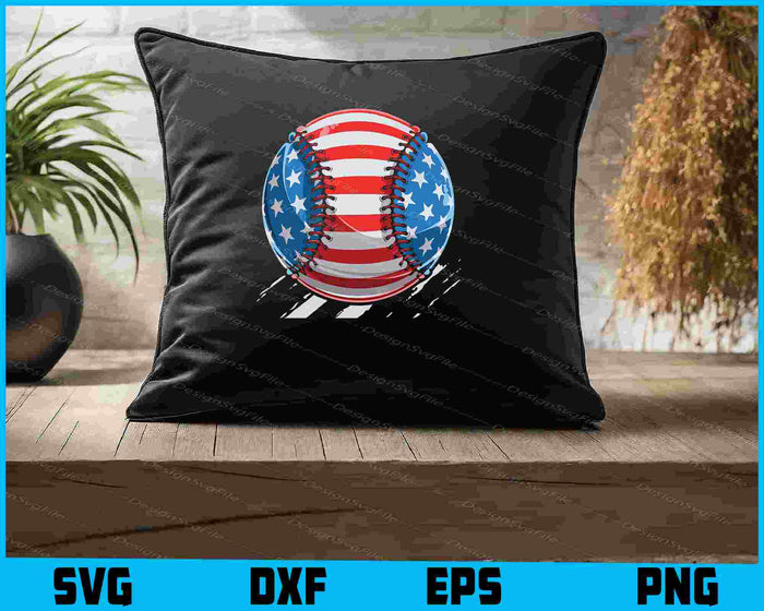 Baseball American Flag 4th of July SVG