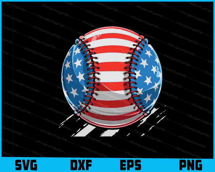 Baseball American Flag 4th of July SVG