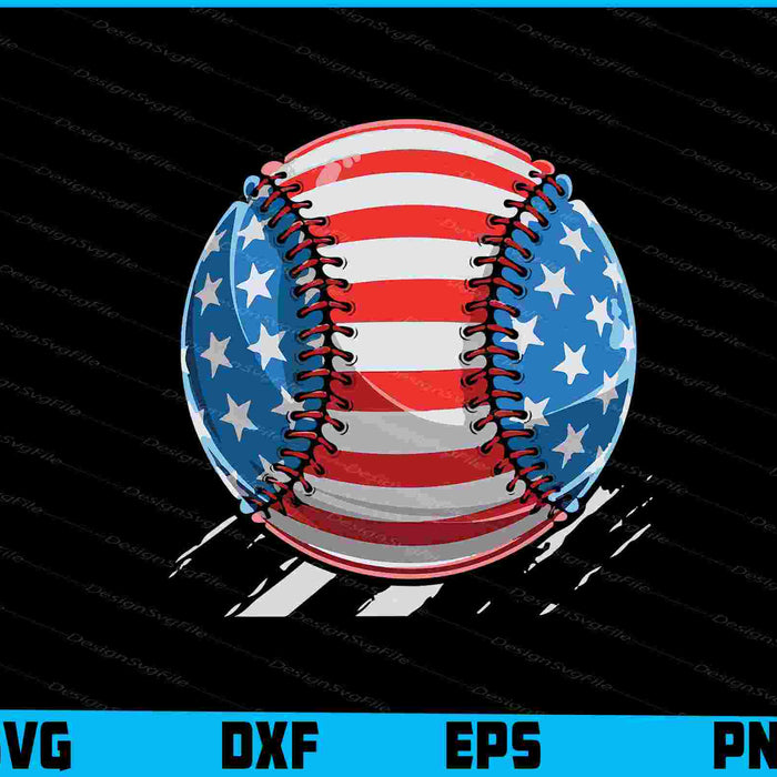 Baseball American Flag 4th of July SVG