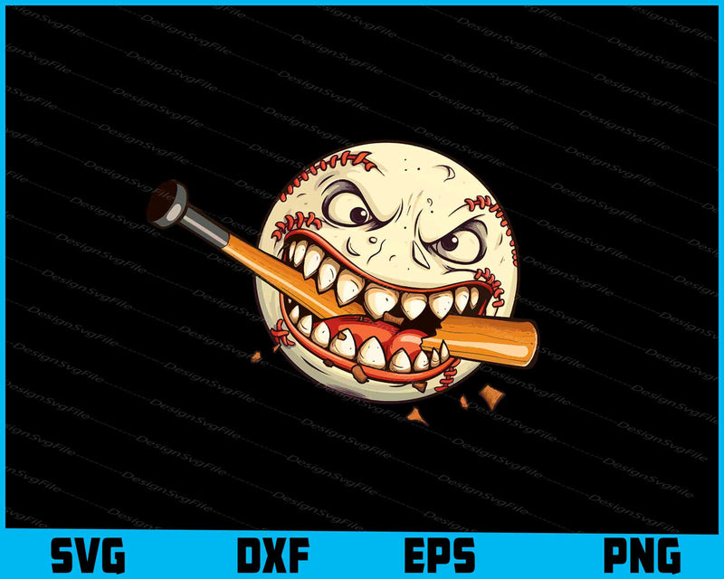 Baseball Biting Bat Halloween Horror