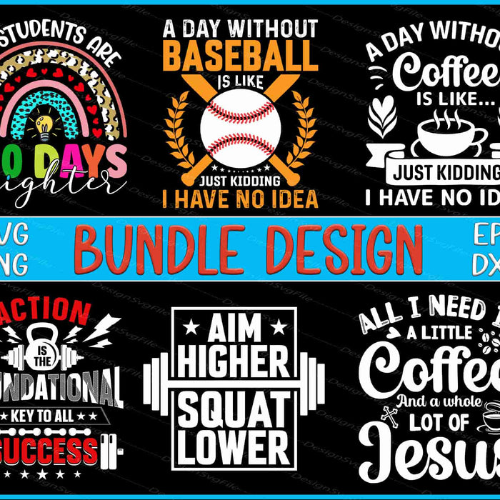 Baseball Bundle SVG, Coffee PNG