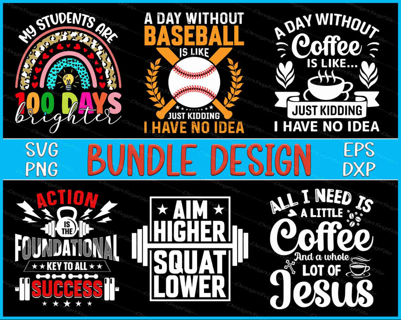 Baseball Bundle SVG, Coffee PNG