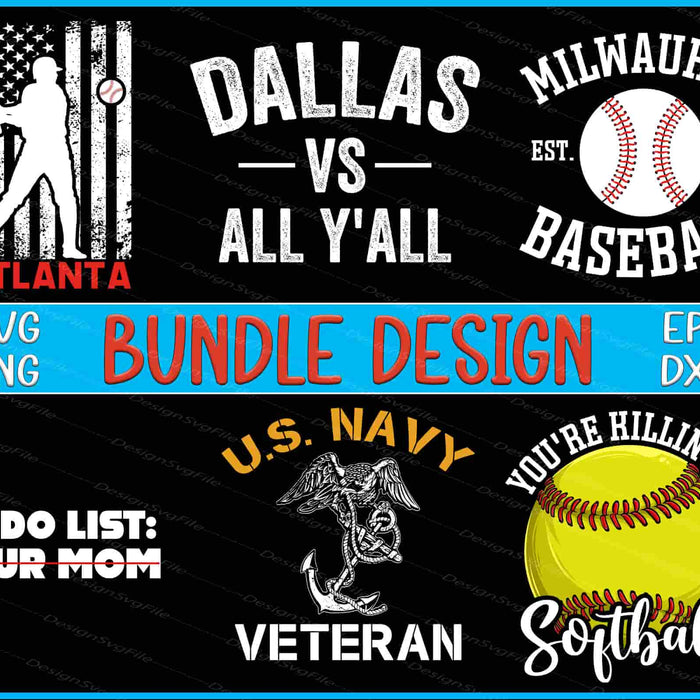 Collection of sports-themed graphics with text and logos on a black background